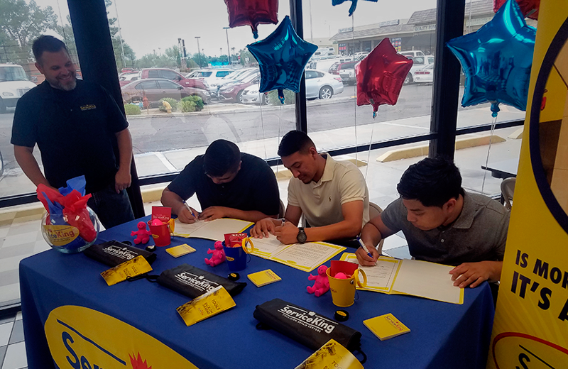 Incoming technicians to the Apprentice Development Program were hosted at official Signing Days at Service King locations across the country.
