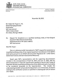 New York State NSF Recognition Letter