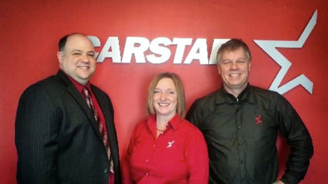 CARSTAR Southbank franchise partners (l-r) Guy Parker, dealer principal, Louise Michaud, collision manager, and Paul Monette, glass manager.