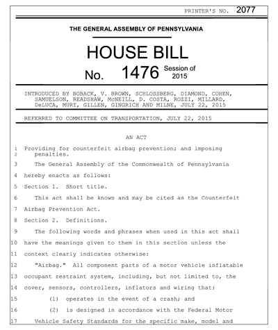 PA House Bill 1476 p1