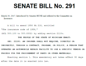 Michigan Senate Bill 291