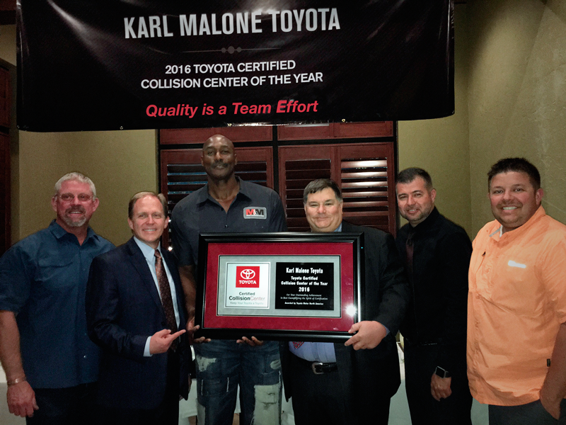 Karl Malone’s Body and Paint and Puente Hills Auto Body Earn Toyota
